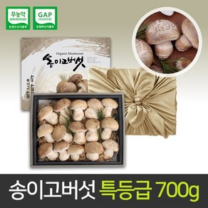 [산지직송] 송이고버섯 특등급 선물세트 700g 당일수확 (보자기), 1개