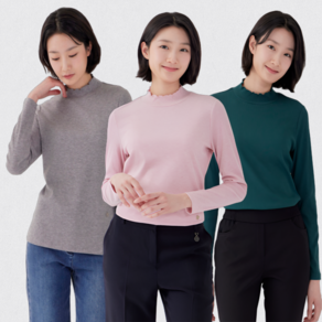[지센창원]여성 샤이닝 골지 터틀넥 3색 LFTSP102