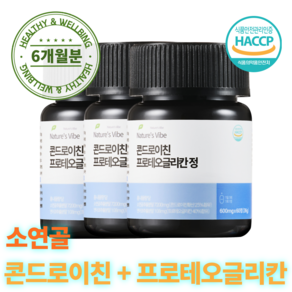 네이처스 바이브 소연골 콘드로이친 프로테오글리칸 국산 식약청 인증 HACCP, 3개, 60정