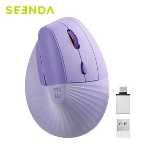 펜마우스 마우스펜 게임펜 학습펜마우스 Seenda 수직 무선 마우스 C타입 충전식 인체공학적 USB 및 노트북 PC 맥북 윈도우 안드로이드용, 없음, 1) 보라색