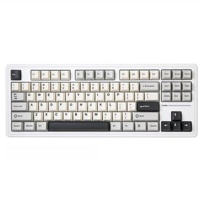 YUNZII 블랙 TKL 75% 87 키 개스킷 무선 핫 스왑 가능 기계식 게이밍 키보드 BT5.0 2.4G USB-C NKRO RG, 없음, 01 YUNZII Milk, 01 White