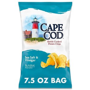 Cape Cod 감자 칩 바다 소금 및 식초 주전자 212.6g(7.5온스), 1개, 212.6g