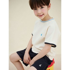 [브랜드정품]빈폴키즈 공식브랜드관 [BEANPOLE KIDS] 와플 반팔 티셔츠 반바지 상하세트 아이보리 (BI5342U070) 등교룩 등원룩