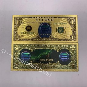 지폐 화폐 Kadena Cypto Gold foil KDA KuCoin 블록체인 암호화폐 솔라나 SOL 카드 티켓 훌륭한 팬 선물, [01] x1, [01] 라이트 그레이