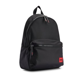 HUGO BOSS BACKPACK WITH RED RUBBER LOGO LABEL AND HANDLE ETHON 2.0N_BACKPACK - 50492657 Black