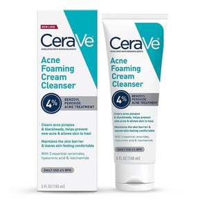 CeraVe Acne Foaming Cream Cleanser 세라비 여드름 포밍 클렌징 크림 5oz(150ml)