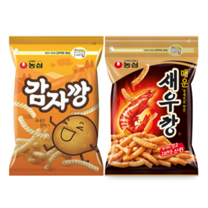 농심 감자깡 250g + 매운새우깡 400g 대용량 지퍼백 과자 세트, 1세트