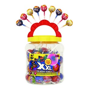 Chupa Chups XXL 츄파춥스 풍선껌막대사탕 롤리팝 3가지과일맛 대형사탕 츄잉껌 아이들간식 60개입 1세트, 60개, 29g