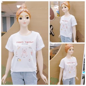[소이주니어]논현점 24년여름신상 ** 시원한소재 톡톡한소재 ** 팔길이 5부 해피 베어티 ** 마네킹 키 155 155 11호 착용 **