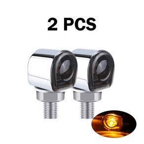 8mm 알루미늄 미니 Led 바이크 오토바이 방향 지시등 깜박이는 빛 깜박이 신호 램프 cligotant moto fo Honda Suzuki 12V, [01] 2pcs Chome