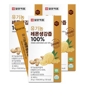 일양약품 유기농 레몬생강즙 100%, 300g, 3개