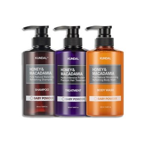 쿤달 네이쳐 샴푸 + 단백질 트리트먼트 + 퓨어 바디워시 500ml 1세트, 1개