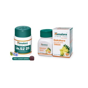 Himalaya Combo Pack of Liv. 52 DS Tablet & Gokshua Tablet, 1개, 60정