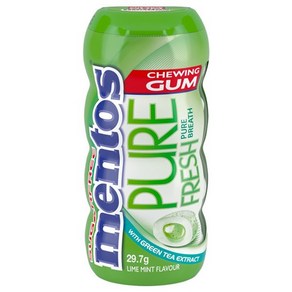 멘토스 퓨어 프레시 껌 Mentos Pue Fesh Bottle Gum 29.7g x 3개, 라임민트  x 3개