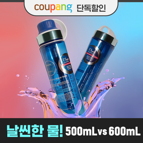 마이미 미라클바디 [블루블루 날씬한물 보틀 500ml o 600ml]미네랄워터[국산+특허] 알카리수 DIET물병 변비 이온수기 요가 헬스 DIET보틀 등산 스포츠물병, 블루투명, 600ml, 1개