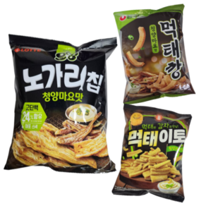 [대용량노가리칩 120g] 노가리칩1개+먹태깡1개+먹태이토1개, 1세트, 250g