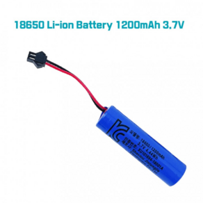 KC인증 18650 리튬 배터리 충전지 1200mAh 3.7V - SM 2핀 커넥터