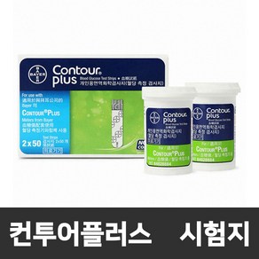 바이엘 컨투어플러스 혈당시험지 1box(100매) 혈당스트립, 50매입, 2개