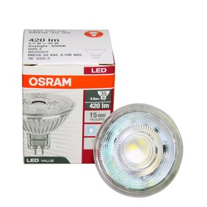 오스람 LED MR16 4.5W 할로겐 램프 전구, 주광색, 1개