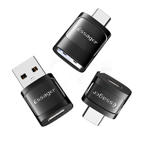 Essage 에싸게 USB3.0 C타입-A타입 변환 OTG 젠더, 3개, 블랙, 3개×USB3.0-C×Mico-CUSB3.0-C 소형