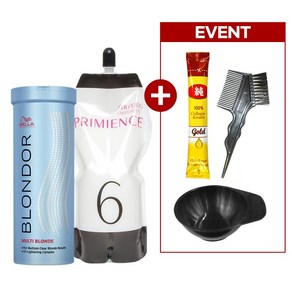 웰라 블론드 탈색약 400g+시세이도 산화제 1000ml+코겐순콜라겐+염색볼+염색솔