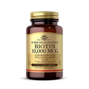 Solga 비오틴 10 000mcg 캡슐 120개, 60 Count (Pack of 1), 1개