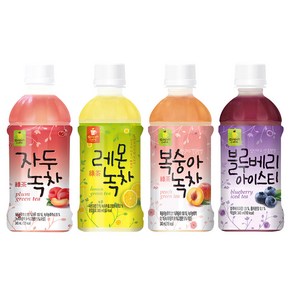 웰그린 자두녹차5개+복숭아녹차5개+레몬녹차5개+블루베리5개 340ml 20개