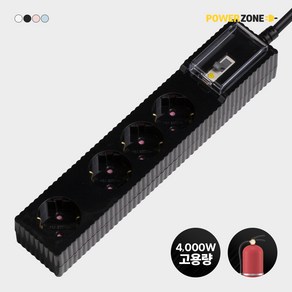 웨이브 자동소화 고용량 멀티탭 누전차단 4구 50cm 1.5m 3m 5m 7m 에어컨 전용 대용량멀티탭, 자동소화+과부하차단+누전차단 4구, 블랙 3m, 1개