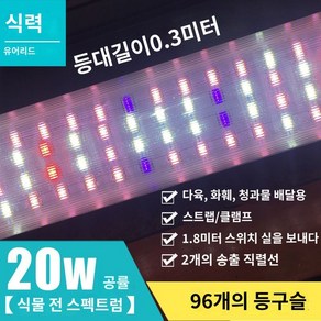 태양벨 식물등 LED 재배 식물성장 식물조명 묘목 실내 성장, 4열 램프 비즈 0.3m 20W