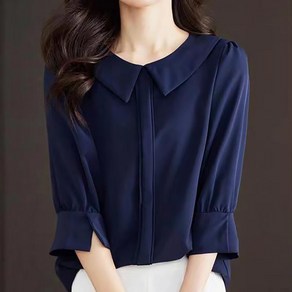 ROYALBELLE 여성 긴팔 블라우스 심플한 디자인 오피스룩 포멀 스타일 봄 가을 A0021806
