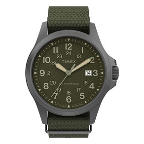 Timex 남성용 익스페디션 노스 필드 포스트 솔라 41mm 시계 브라운/블루. 태양열 스트랩