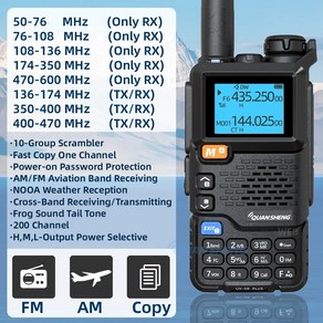 무전기 Quansheng UV 5R 플러스 워키토키 휴대용 Am Fm 양방향 라디오 커뮤터 VHF 스테이션 K5 리시버 햄 무선 세트 장거리