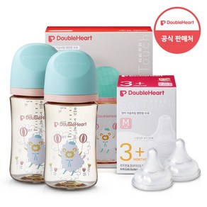 더블하트 모유실감 3세대 PPSU 디어프렌즈 트윈팩 240ml+젖꼭지(2입), 하늘을날꼬양, 3세대 젖꼭지M, 1개