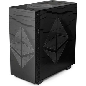 Skinit PC 케이스 슬림 USB 2MONS NZXT H510 컴팩트 ATX 미드 타워 케이스와 되는 스키닛 데칼 게이밍 스킨 원래 디자인된 이더리움 텍스처 로고 디자인 Q, 1개