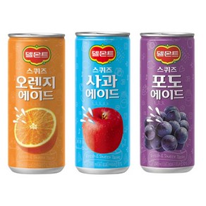 [메리박스] 델몬트 스퀴즈 에이드 30캔 (오렌지10+포도10+사과10), 1세트, 240ml