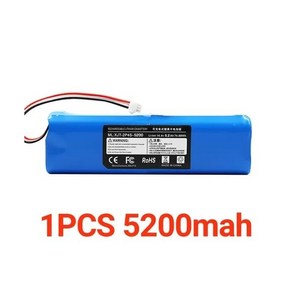 샤오미 배터리 로봇 진공 청소기 프로 M9 M8 M7 14.4v 12800MAh 18650 4S2P R1, [01] 1PCS 5200mAh, 01 1PCS 5200mAh, 1)5200mAh