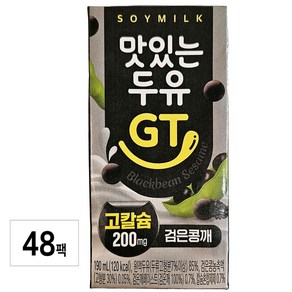 맛있는두유GT 검은콩 깨 칼슘, 190ml, 48개