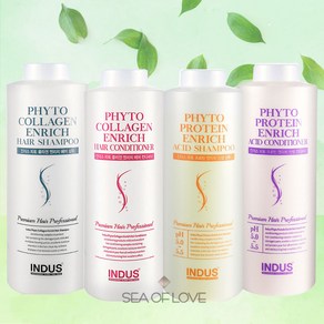 인더스 샴푸 피토 콜라겐 엔리치 피토 프로틴 단백질 샴푸 린스 컨디셔너 1500ml 대용량 헤어샵 전용 미용실 약산성 샴푸 단백질 약산성 5.5 사과향 냄새 향기좋은샴푸