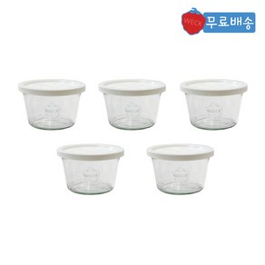 [WECK] 370ml (No741) 유리병+PE뚜껑 5개, PE밀크 5개