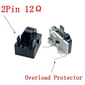 PTC 스타터 릴레이 압축기 냉장고 냉동고 나비 보호기 쿨러 액세서리 세트 2 핀 2Ω