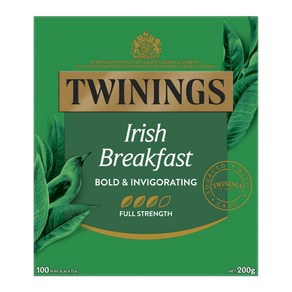 트와이닝 아이리쉬 블랙퍼스트 홍차 티백 Twinings Iish Beakfast Tea Bags, 200g, 1개, 100개입