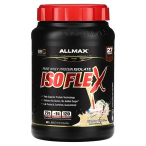 올맥스뉴트리션 Isoflex 순수 분리 유청 단백질 스프링클을 뿌린 생일 케이크 맛 907g (2lb), 1개