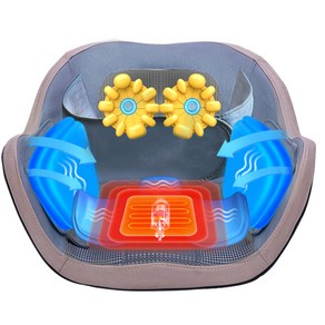 의자형 안마기 좌식 마사지기 안마기 파워 리모컨 안마의자 롤링 패드 허리 등 안마기, 그레이