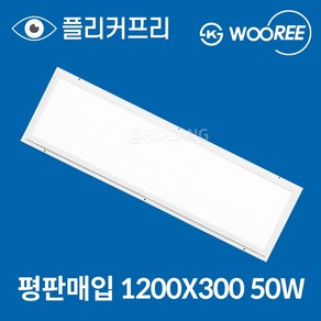 장수 LED M바 매입등 면조명 1200X300 50W 피스형 신축보수겸용, 주광색, 1개