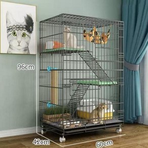 슈가글라이더 케이지 친칠라 고양이 집 사육장 철장 하늘다람쥐 하우스, 2단 블랙 68×49×58cm, 1개