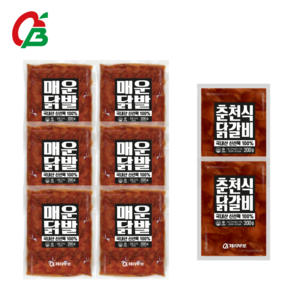 *닭갈비 무료증정* 매콤무뼈 양념닭발 X 6팩 + 춘천식닭갈비 2팩, 8개, 200g