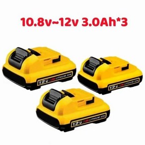 Dewalt DCB120 리튬 이온 배터리 교체 전동 공구 배터리 12V 3Ah 배터리 DCB123 DCB125 DCB124 DCB122 DCD710, [01] 3PCS 3.0Ah, 1개