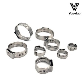 바벨롭 Vavelop 가스 오일 호스밴드 연결 고압 호스링 스텐 한귀클램프 23size, 14.1-16.6, 1개