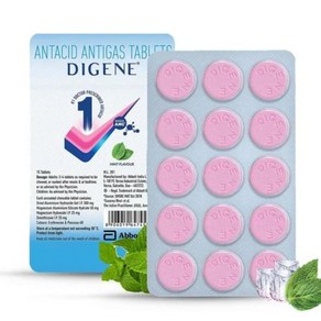 Digene Antacid Antigas Tablet  Fo Acidity Gas & Stomach Cae  Flavou Mint, 1개, 15정