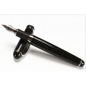 Jinhao 실버 스테인리스 스틸 펜촉 만년필 중간 크기 18KGP X750, Fine 0.5mm, H